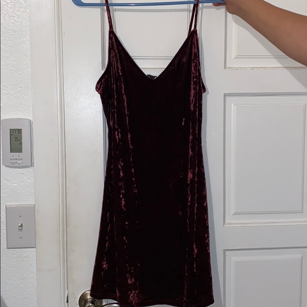 Maroon Velvet Dress
